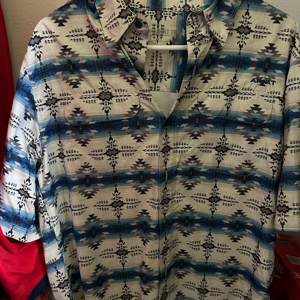 Ariat Men's Blue Patterned Shirt